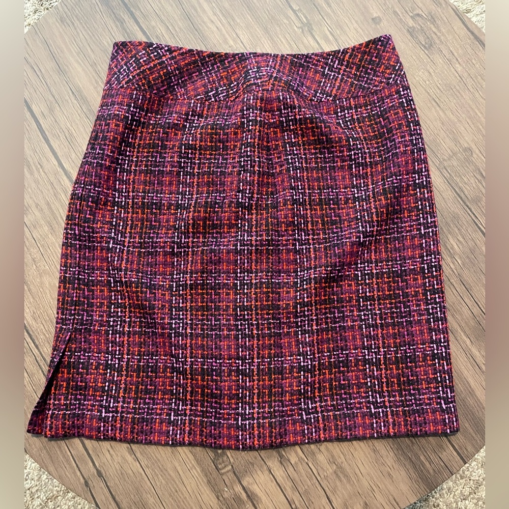 Norton McNaughton Red and Blue/Purple Pencil Skirt Knee-length Work